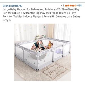 Gray Baby Playpen for Toddlers